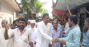 বরিশাল-৪ আসনে ব্যারিস্টার এ এম মাছুমের গণসংযোগ