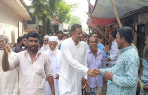 বরিশাল-৪ আসনে ব্যারিস্টার এ এম মাছুমের গণসংযোগ