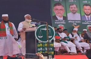 ফেনীর নির্বাচনি জনসভায় বক্তব্য দিচ্ছেন জামায়াত আমির ডা. শফিকুর রহমান