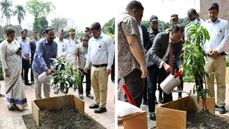 সংসদ প্রাঙ্গণে আমগাছ রোপণ, শহীদদের রুহের মাগফিরাত কামনায় দোয়া